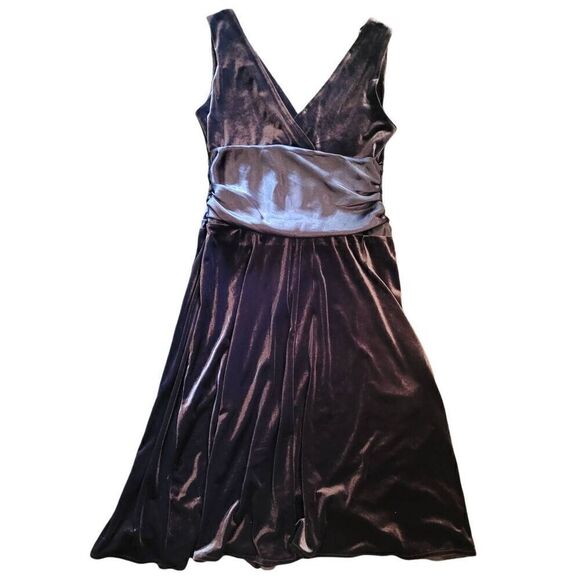 Vintage Y2K Ronni Nicole Velvet Dress Brown Women's Small Sleeveles Midi - Picture 1 of 3